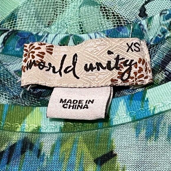 World Unity Top Set / 2 Piece / Mint Green Blue Tank with Cape Poncho / XS - Picture 8 of 8